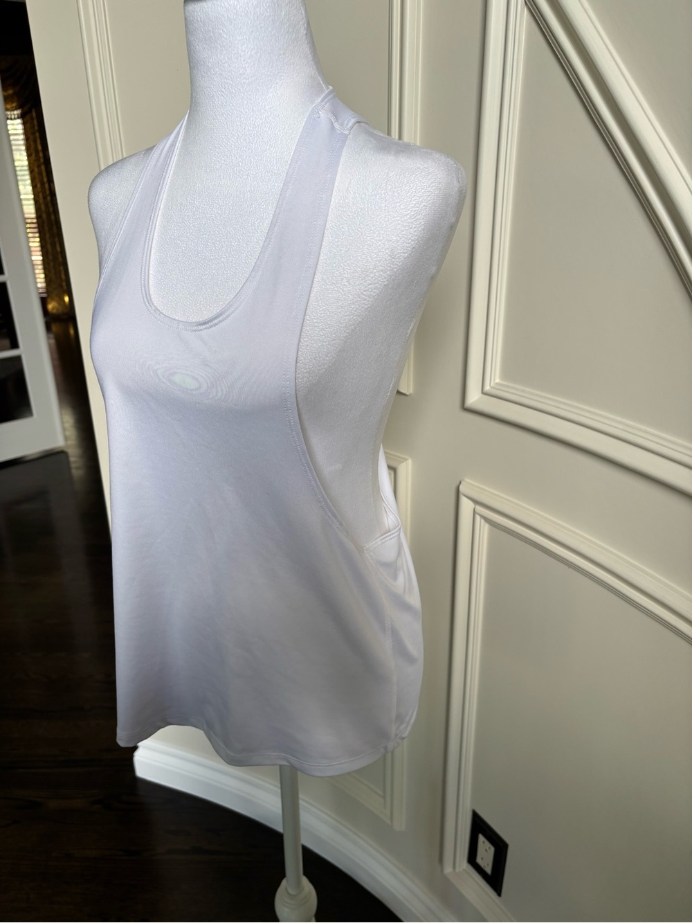 Women’s White Racerback Tank Top - Classic Scoop Neck
